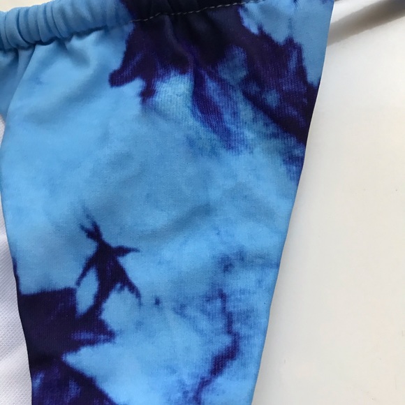 Blue tie dye bikini with side tie, size S New with tags - Picture 5 of 9